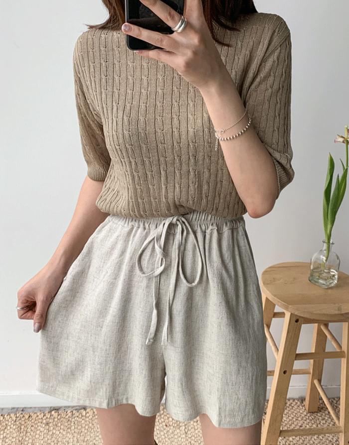 Twist short sleeve knit