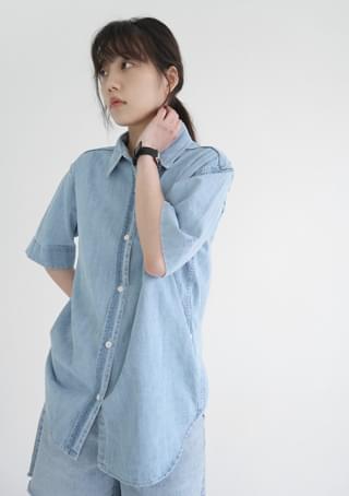 2-way denim shirt ブラウス