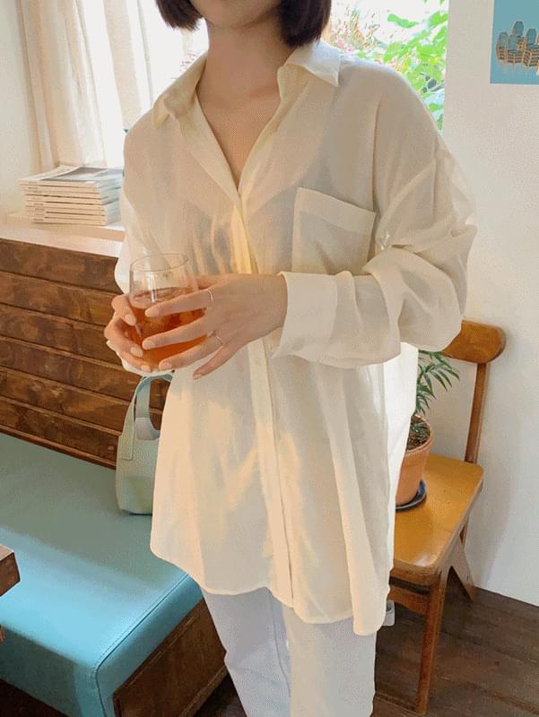 See-through boxy-fit shirt