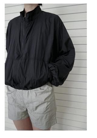 light sheer zip-up jumper ジップアップ