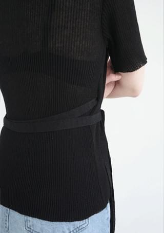 slim-fit wrap knit ニット