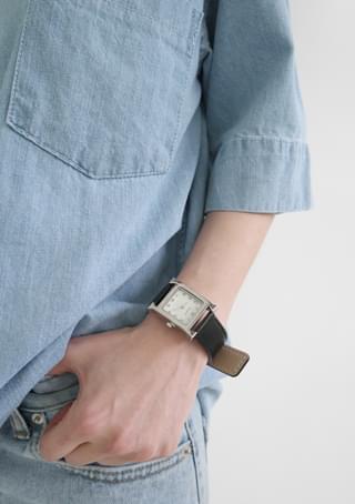 real leather modern watch 時計