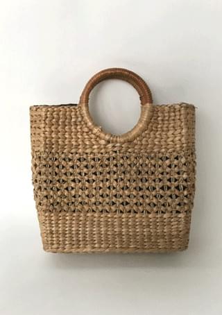 Round Handle rattan Bag