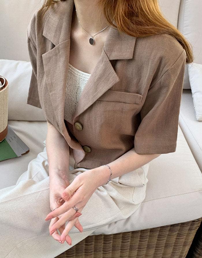 모어앤린넨크롭숏자켓