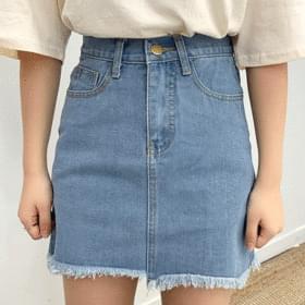 마로 언발 컷팅 스커트