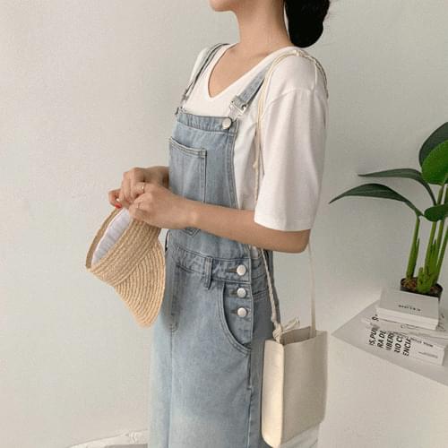 헤니데님H멜빵스커트