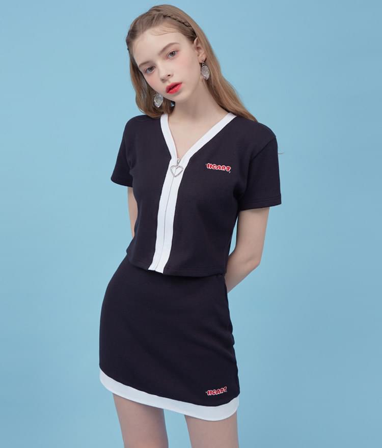 Heart Coloration Zip Up Top zip_up