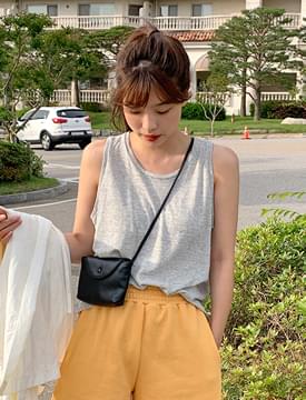 Striped basic sleeveless タンクトップ