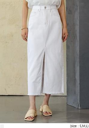 DAMAGE SLIT COTTON LONG SKIRT