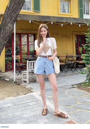 블루레인 연청반바지