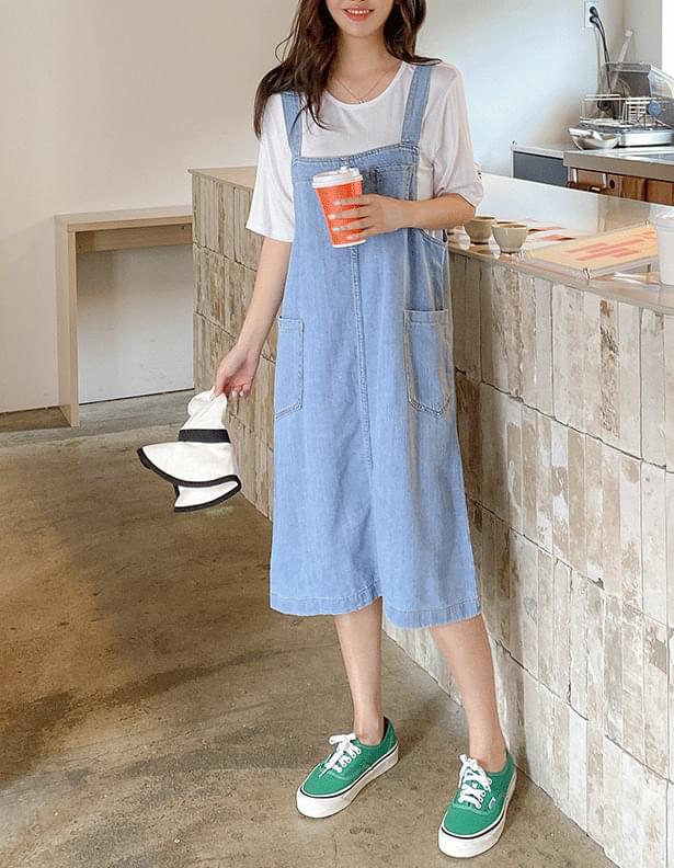 캐쥬얼 포켓 데님 원피스