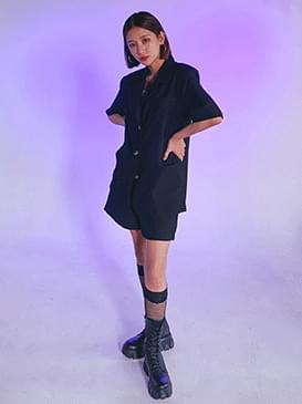 루즈핏 반팔자켓
