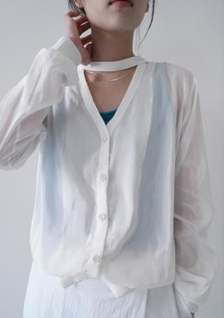 nudi sheer tie cardigan