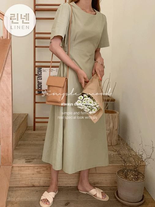 Linen Audrey Flare Long Dress
