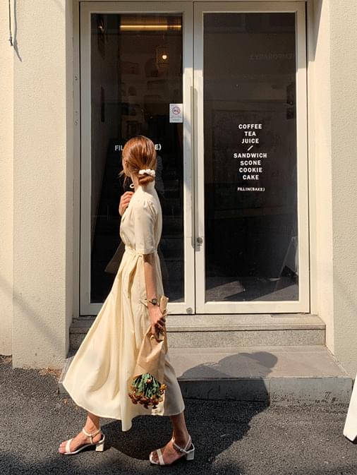 Recipe Pintuck Color Flare Long Dress