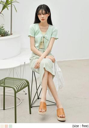 JUDA GOLGI WAVE CROP 1/2 CARDIGAN