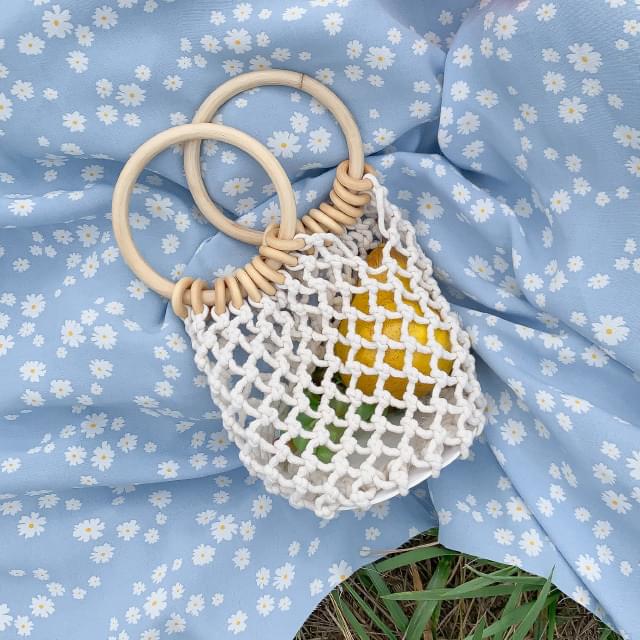 Minimalist Round Handle Net Bag