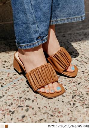 VISU SHIRRING MIDDLE HEEL