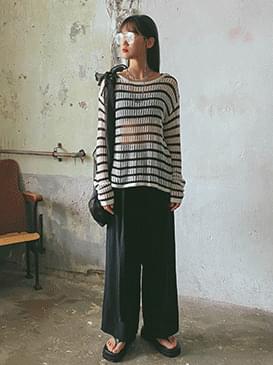 Striped sheer knit