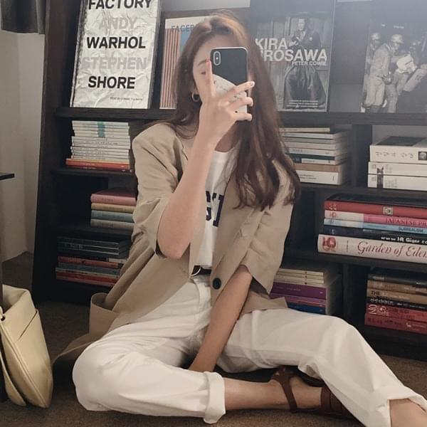 HEYLADY Linen Short Sleeve Jacket Codibook.