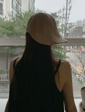 Natural mood linen bucket hat