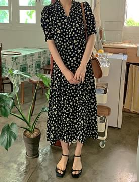Daisy Flower Cara Long Dress