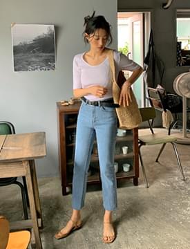Cut Slim Date Denim Pants