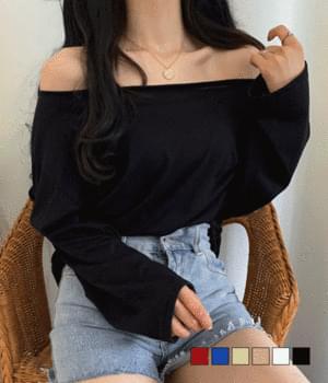 오프숄더 슬라브 루즈핏 티셔츠
