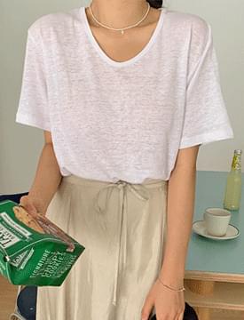 Colorful linen V-neck