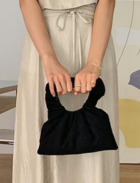 Shirring top handle mini tote bag