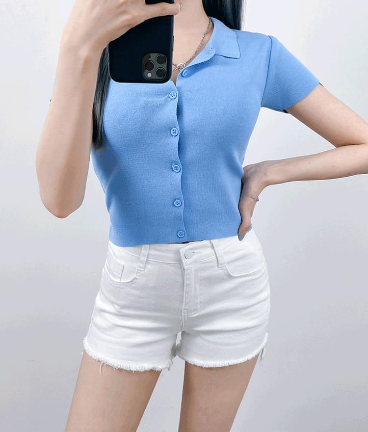 Knit short sleeve knit