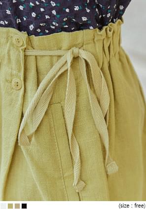 CUCA LINEN STRAP BANDING SHORTS