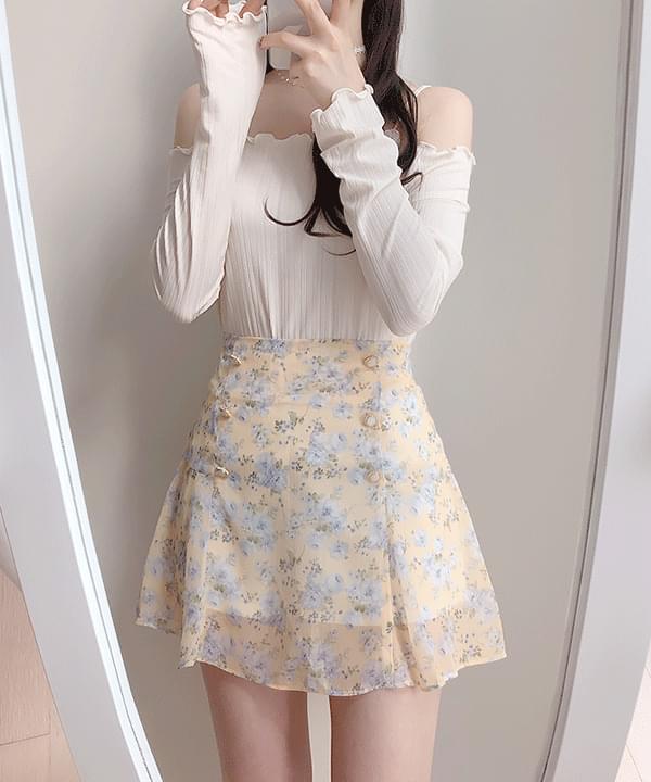 Yogurt Flower Skirt Pants