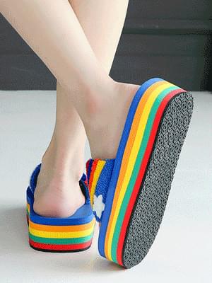 Rainbow Rice Cake Slippers 4cm