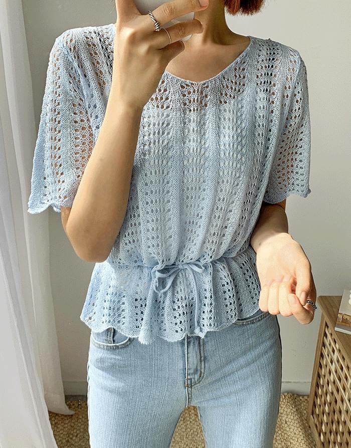 See-through punching knit