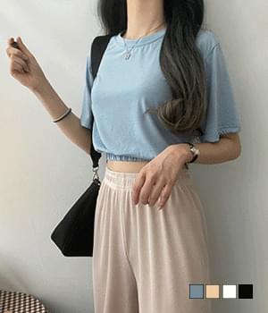밴딩 크롭 티셔츠