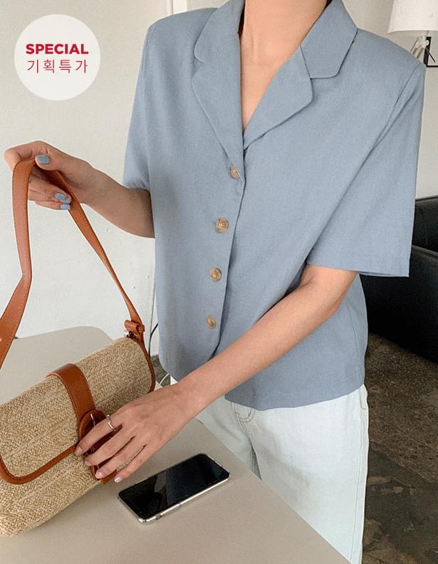 코브 린넨 숏 자켓