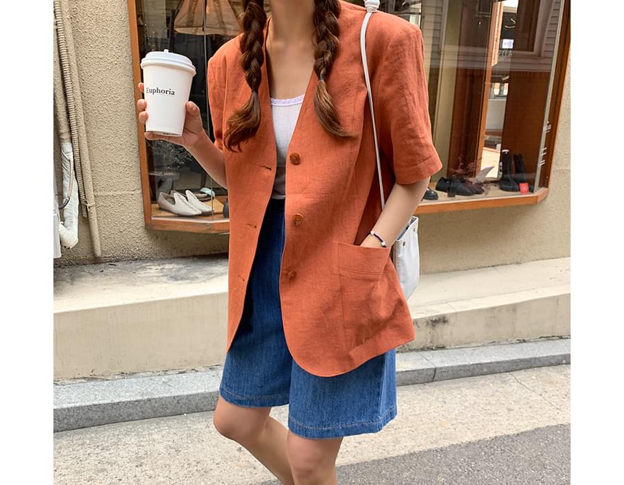 From Beginning Organic linen short sleeve jacket Codibook.