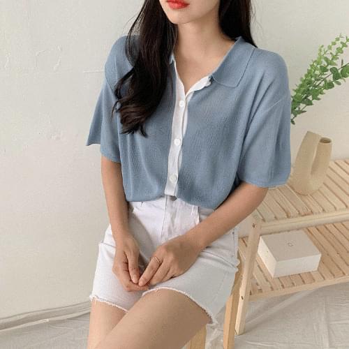 위크배색카라가디건(5color)