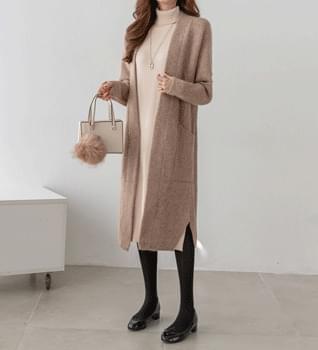 옆트임 울 롱가디건#22054