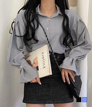 Labom button pintuck striped blouse 襯衫