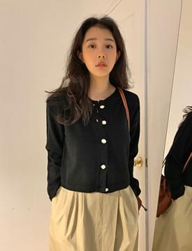 Pearl tweed round cardigan 開襟衫