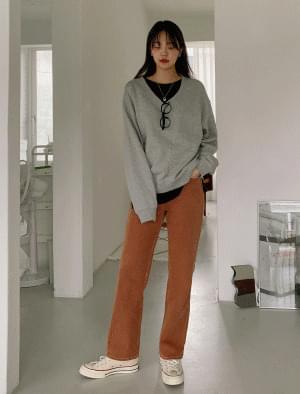 Muffin high waist straight cotton pants