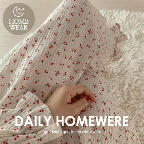 #homewear_homewear: frill cherry long dress