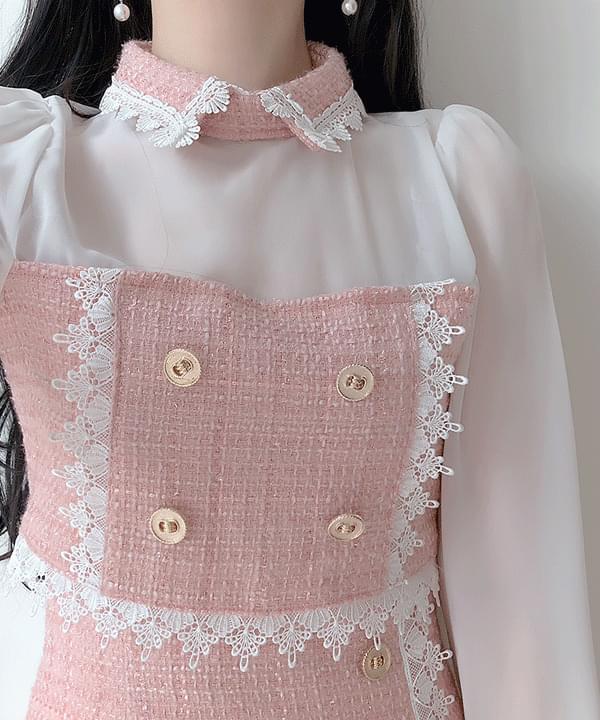 Meebel tweed collar blouse