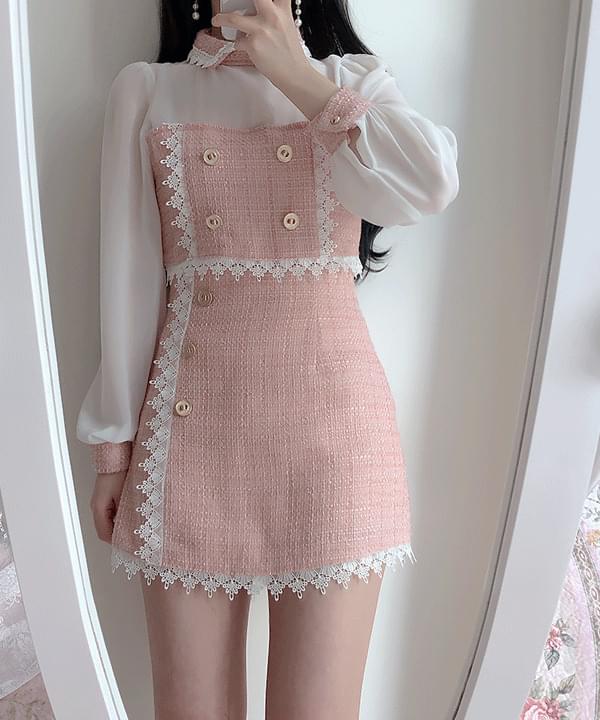 Meebel tweed lace skirt