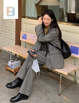Modern Herringbone Pin Tuck Slacks 長褲