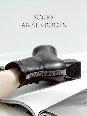 Newvet socks ankle boots 5cm boots