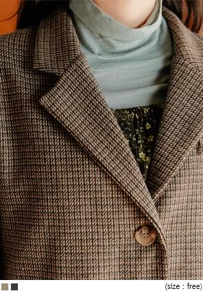 RUNT WOOL 40% CHECK SINGLE JACKET