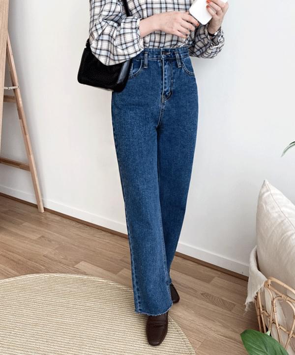 Puzzle Wide Long Denim Pants